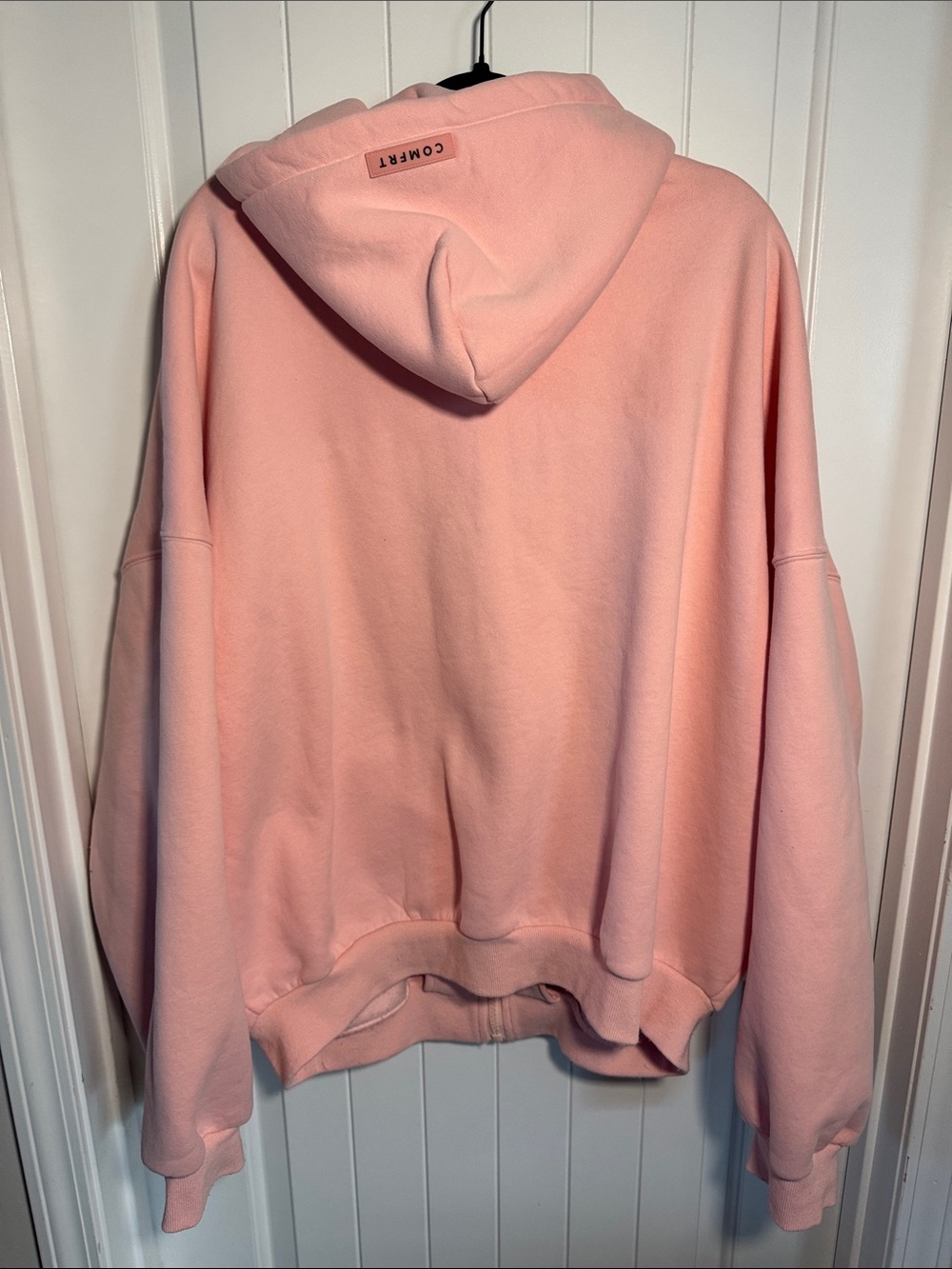 Comfort Pastel Collection Zip-Up Hoodie Jacket Pink/Coral - Picture 4 of 4